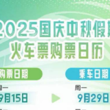 注意！国庆中秋购票4个关键时间