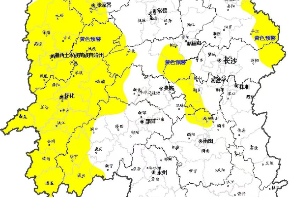 黄色预警！湘中、湘西、湘东北大部分区域发生突发性地质灾害风险较高