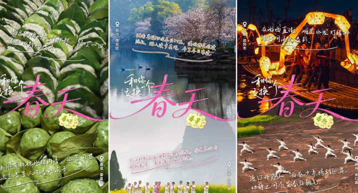 联名海报丨我在湖南，和你交换一个春天！