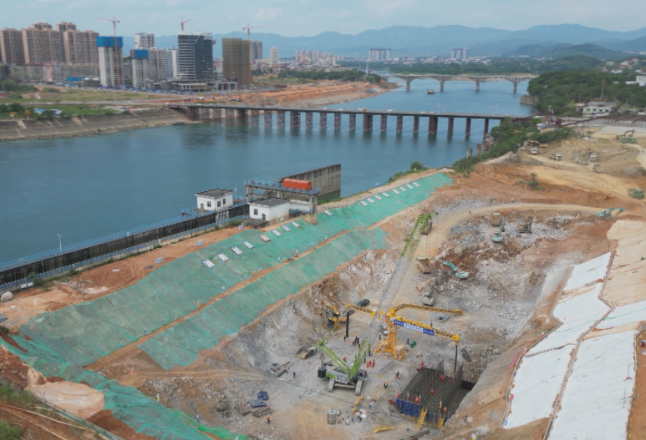 湘江永州至衡阳三级航道建设三期工程浯溪二线船闸项目进展蹄疾步稳