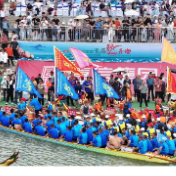 冷水滩区举行首届龙舟赛暨黄阳司镇端午民俗文化活动