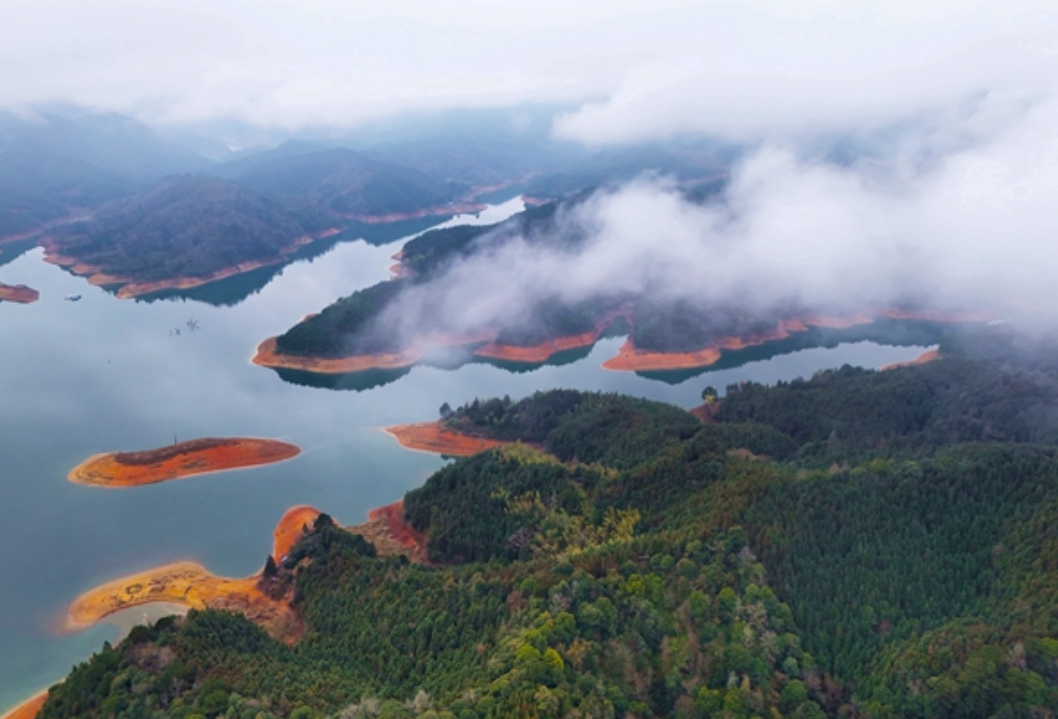 组图 | 岸绿·水清·雾腾  通道玉带河景美如画