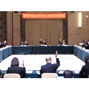 连线省两会 | 怀化市代表团举行第二次全体会议 许忠建主持 黎春秋李万千出席