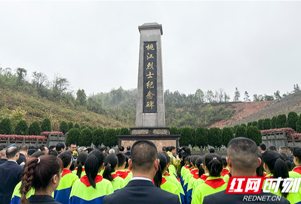 缅怀先烈丰功伟绩 桃江县军地联合向烈士纪念碑敬献花篮