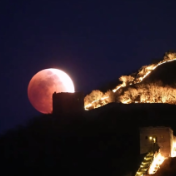 红月亮从长城升起有多震撼？戳视频感受