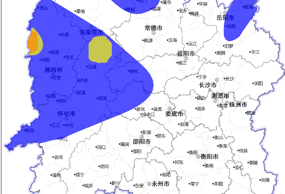 保靖县、龙山县山洪灾害橙色预警，湘西州、长沙等9个市州请注意防范
