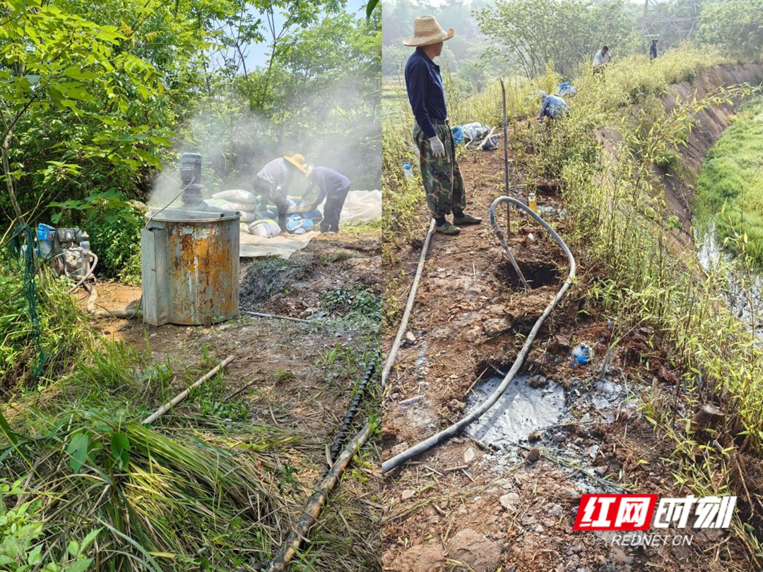 湘潭县碧泉村创新应用灌浆技术 修复老山塘破解蓄水难题