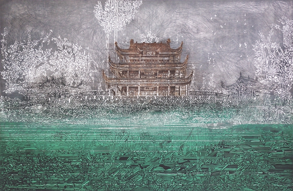 吴慧玲 吴海凤《湘言•巡迹天心阁》90×138cm.jpg