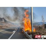 张家界某处高速边坡起火 起因竟是附近居民焚烧生活垃圾