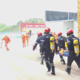 炉慈高速公路6标项目部开展瓦斯突出应急救援演练