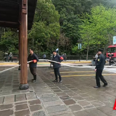张家界国家森林公园门票站（南门）：节前大扫除+消防演练 筑牢清明出游安全防线