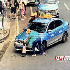 张家界交管一大队：严查出租车故意遮挡号牌交通违法