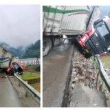 大货车侧滑撞击 公路生命安全防护工程救了司机的命
