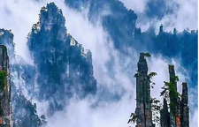 云雾漫峰林，张家界国家森林公园宛如水墨画卷