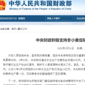 中央财政20亿元支持冬小麦促弱转壮 保障夏粮丰收