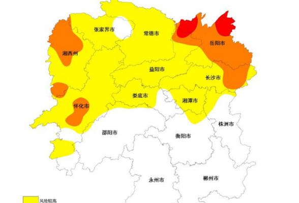 6月21日至24日，湘中湘西湘北大部水稻淹涝风险较高