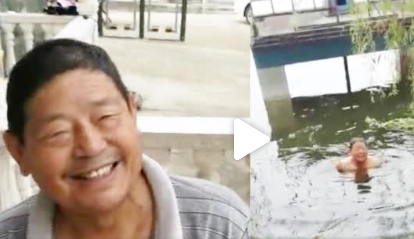 湖南68岁老人自愿潜水封堵堤坝漏水处，近期已下潜三次