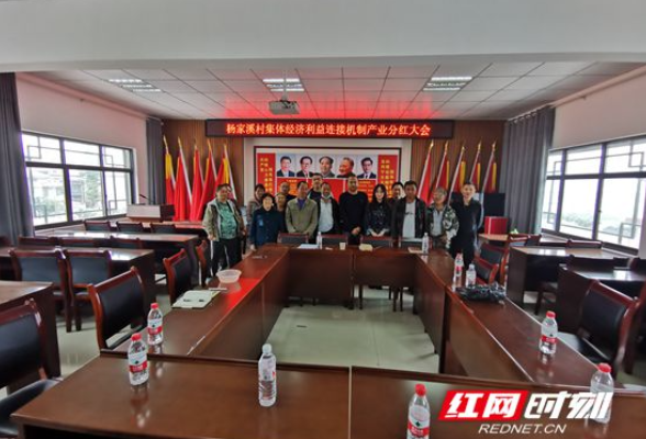 永定区杨家溪村召开集体经济利益连接机制分红大会