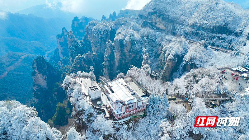 冬游张家界｜武陵源再迎瑞雪 天子山白雪皑皑