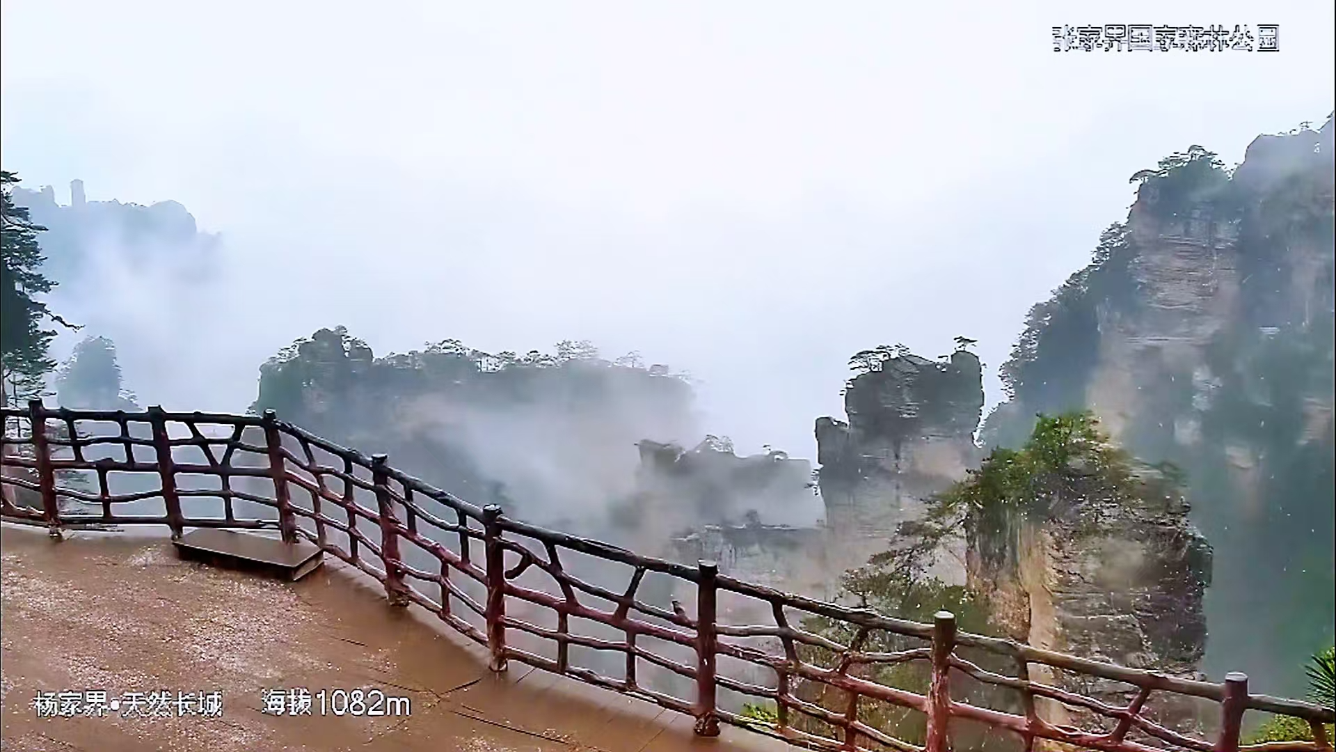 张家界：杨家界元宵节飘雪 浪漫雪景引客来