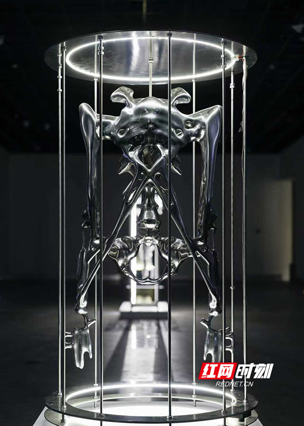 《鲜榨的自我生成：自适应轮廓》，曾晨，玻璃钢，光轴，聚氨酯，LED，2024.jpg