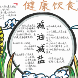 图集 | “减盐减油”主题校园创意手抄报