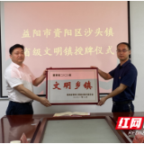 资阳区沙头镇举行省级文明村镇授牌仪式