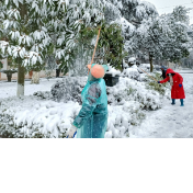 洪江市：撸起袖子齐动手 雪中忙碌教育人