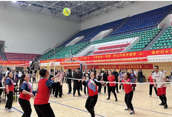 龙山县首届“巾帼杯·中华民族一家亲”气排球比赛举行
