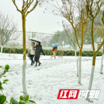 邵阳学院：大学校园迎来2021年第一场雪 