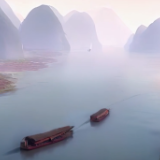 用AI画出一条大河波浪宽