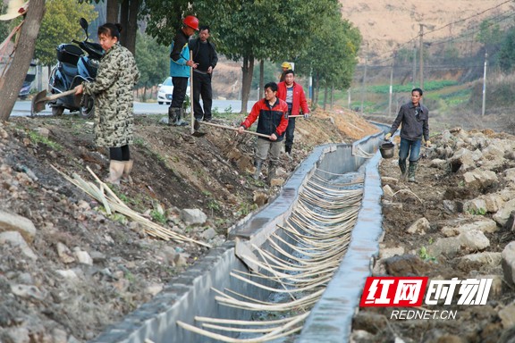 该施工现场为耒阳市高标准农田建设第17标段，目前主体工程已完成过半，竣工后可灌溉耕地面积约2300多亩。