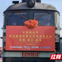 “湘粤非铁海联运”通道首发进口方向列车