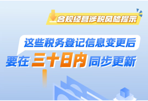 图解｜提醒！这些税务登记信息变更后，要在三十日内同步更新}
