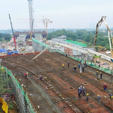 湘潭杨梅洲大桥首联箱梁浇筑完成