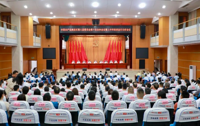 区委八届十次全会暨2025年上半年经济运行分析会议召开