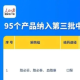 第三批中成药集采95个产品被纳入，新增较多中药注射剂