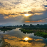 江永湿地公园：秋日夕阳 景美如画（组图）