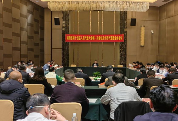 湖南省第十四届人大一次会议永州市代表团全体会议召开