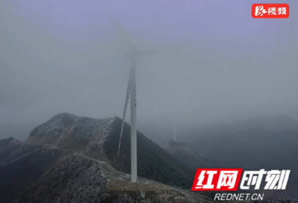 视频丨湖南新田：雾凇已上线 云雾伴风电