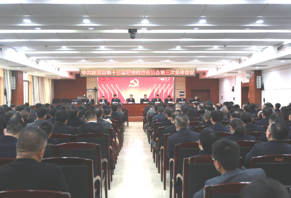 中共新田县第十三届纪律检查委员会第三次全体会议召开