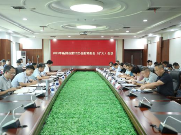 新田：陈雄主持召开2025年第20次县委常委会（扩大）会议
