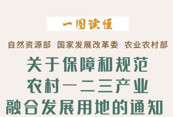 一图读懂｜农村一二三产业融合发展用地新政