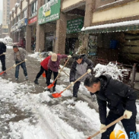 金星新村社区组织开展铲雪除冰行动