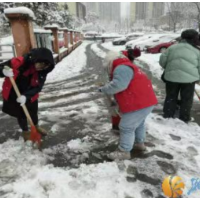 雷锋街道青年志愿者开展扫雪除雪行动