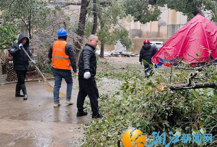 英才园社区：清理树枝保畅通 护航居民回家路