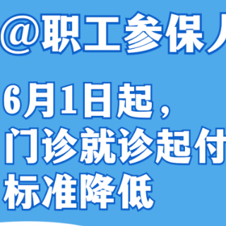 @职工参保人员 6月1日起，门诊就诊起付标准降低