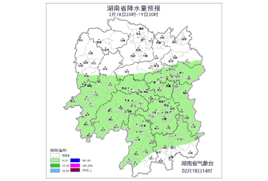 湖南天气：最高温16℃，部分地区有小雨