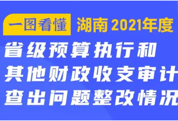 一图看懂丨湖南2021年度省级预算执行和其他财政收支审计查出问题整改情况