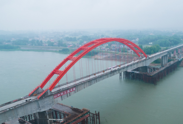 常益长高铁全线控制工程资水特大桥建设完工